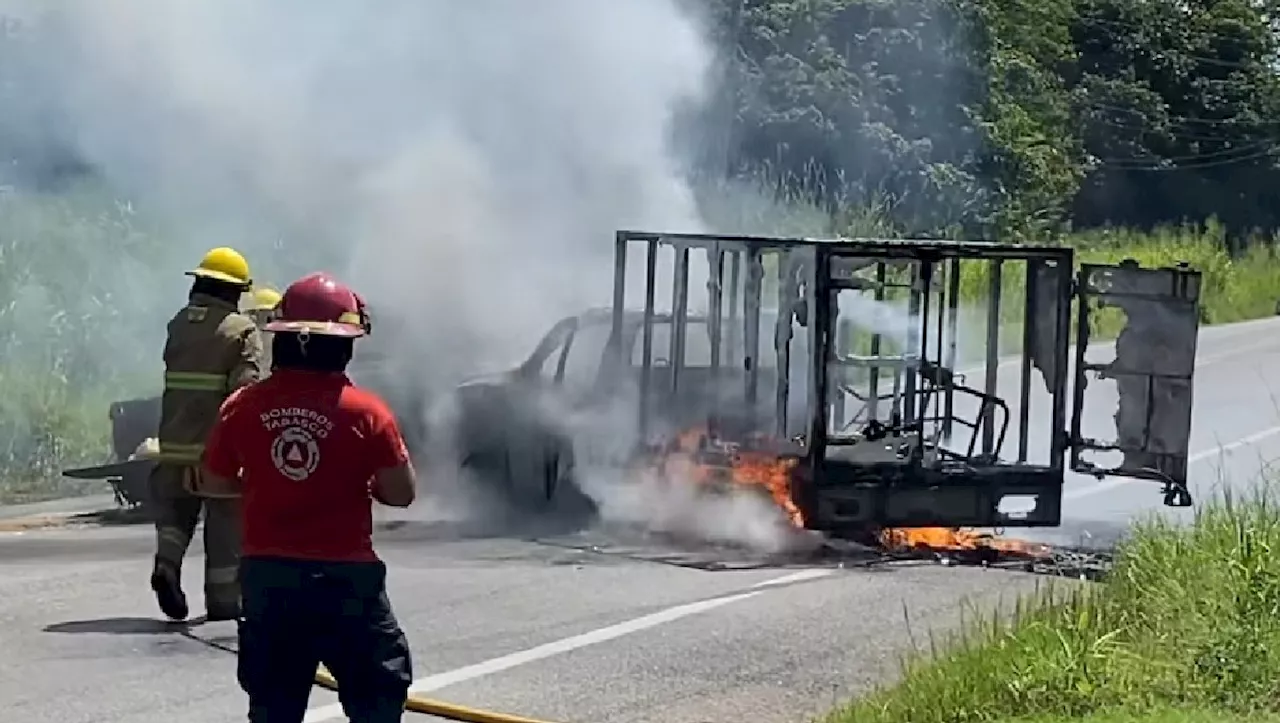 Incendian tiendas y autos en Villahermosa, Tabasco; despliegan operativo por violencia