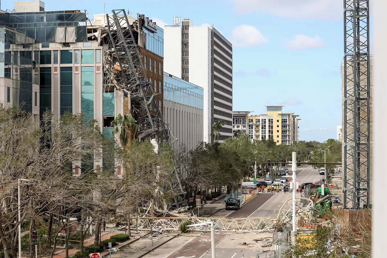 Hurricane Milton’s winds topple crane building west Florida’s tallest residential building