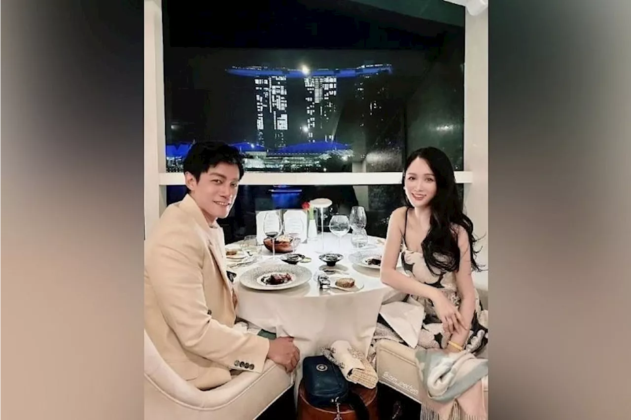 Taiwan actress Joe Chen and Malaysian husband pop by Singapore after recent Langkawi wedding