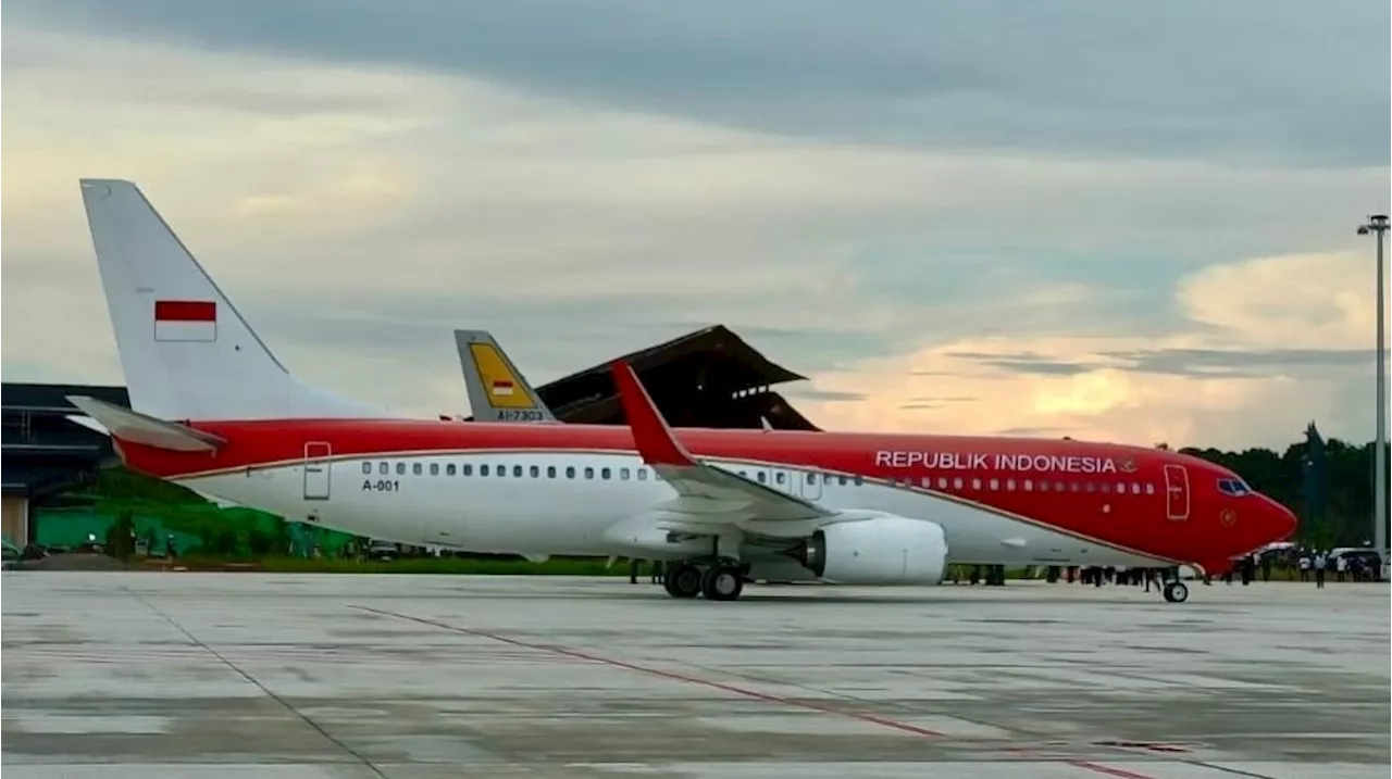 Sebelum Ditumpangi Jokowi Besok, Pesawat Kepresidenan Boeing Uji Coba Pendaratan di Bandara Nusantara