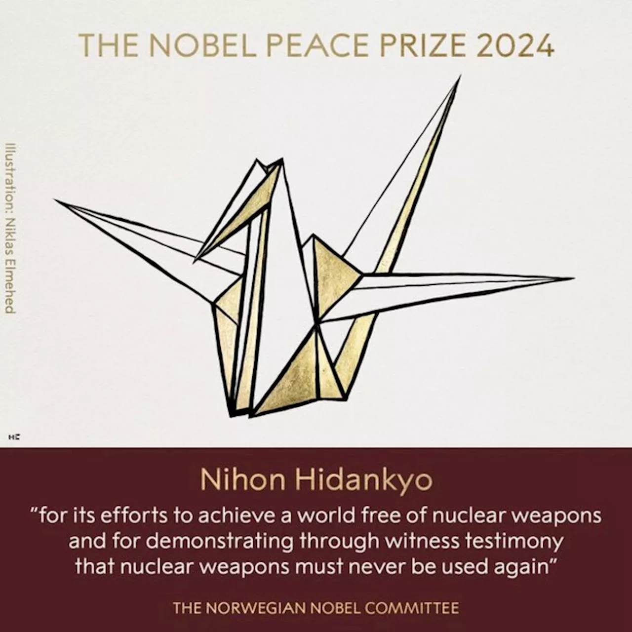 Il premio Nobel per la pace 2024 all'organizzazione&nbsp; giapponese Nihon Hidankyo