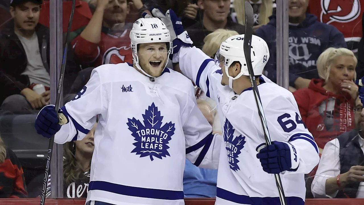 Lorentz and Hildeby lead the Maple Leafs to 4-2 win over the Devils