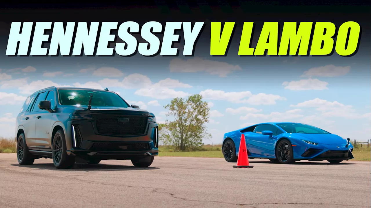 Hennessey’s 1,005 HP Cadillac Escalade-V Races Lamborghini Huracan, Can You Guess The Outcome?