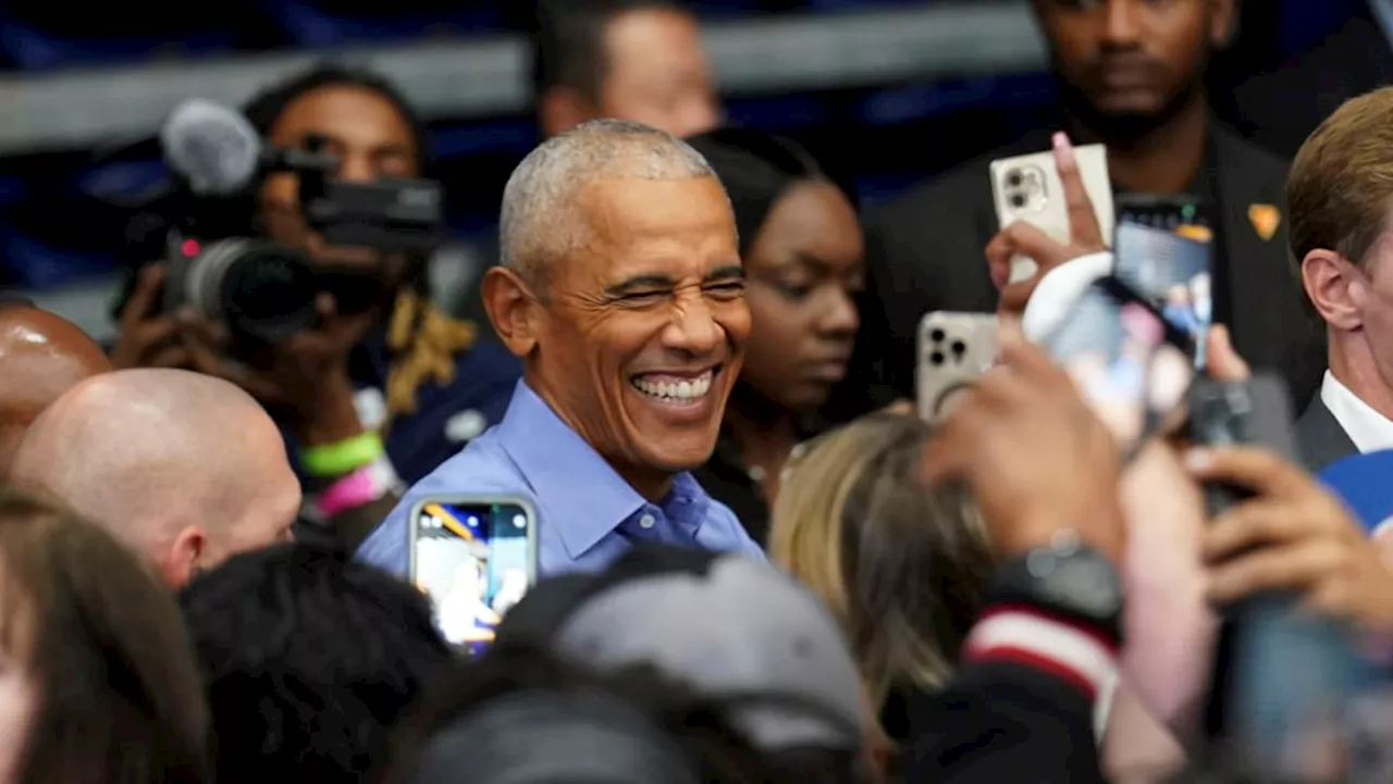 Obama blasts 'crazy' Trump in first rally for Harris