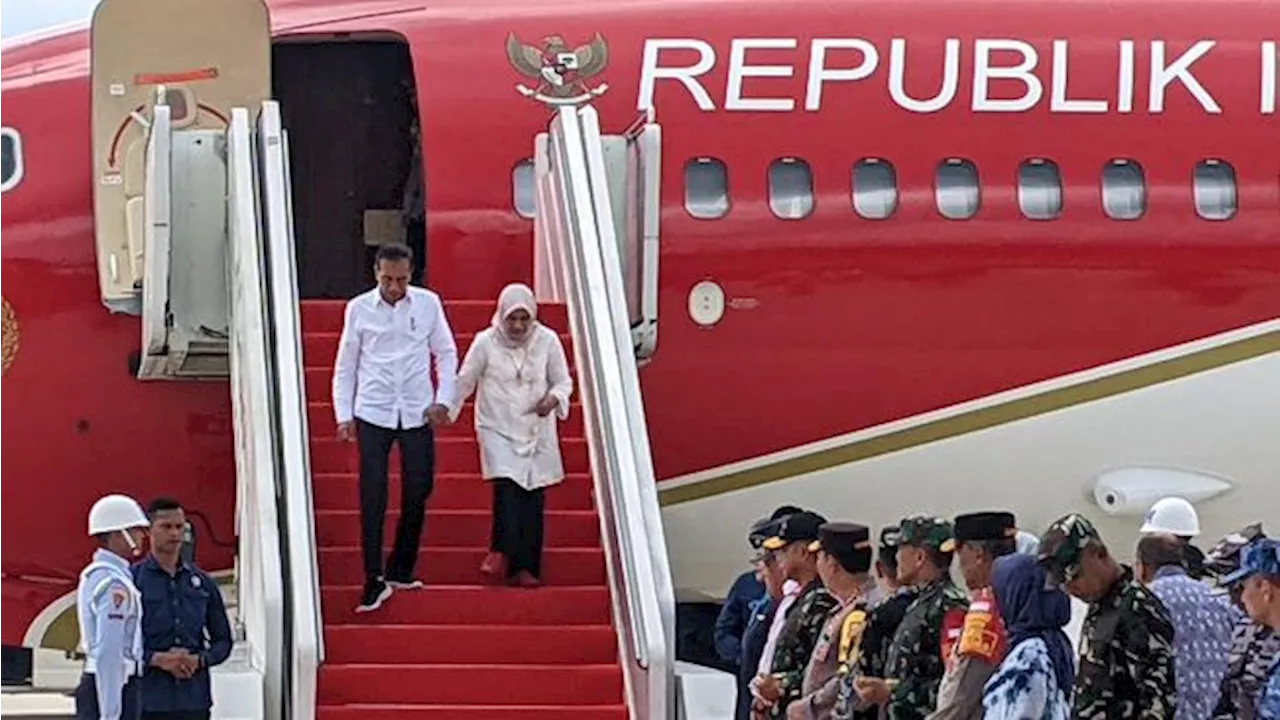 Penampakan Pesawat Kepresidenan Boeing Mendarat di Bandara IKN