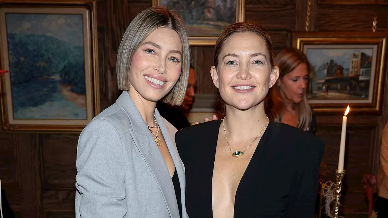 Kate Hudson and Jessica Biel pose up 16 years after THOSE Justin Timberlake romance rumors