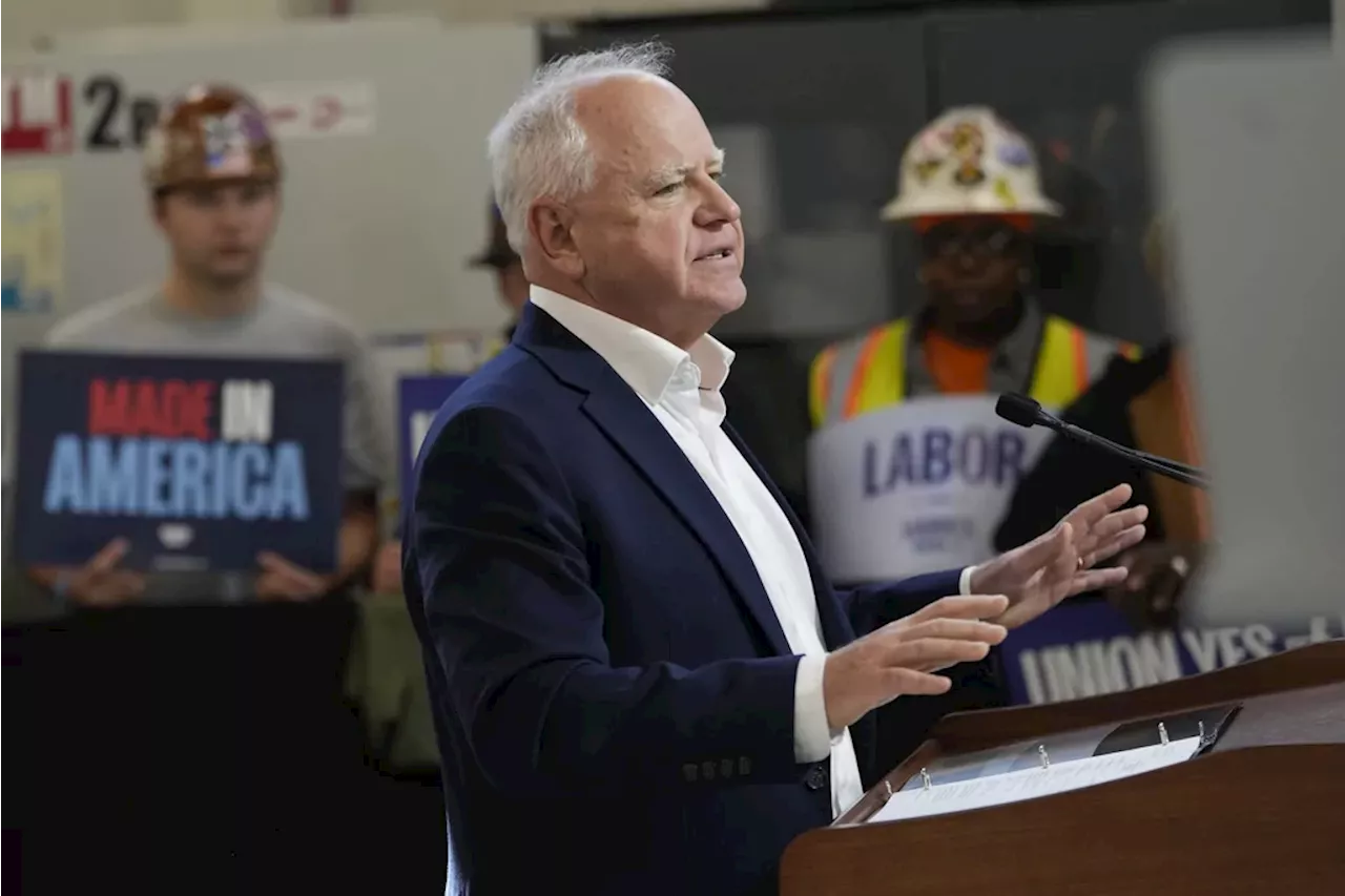 Tim Walz praises Detroit’s ‘comeback’ after Trump denigrated Michigan’s Motor City