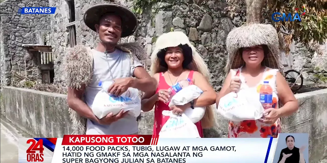 14,000 individuals in Julian-hit Batanes receive food packs, water, more from GMA Kapuso Foundation