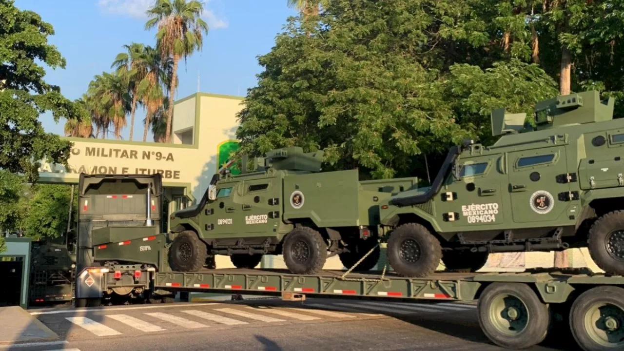 Llegan vehículos blindados Ocelot del Ejército a Culiacán