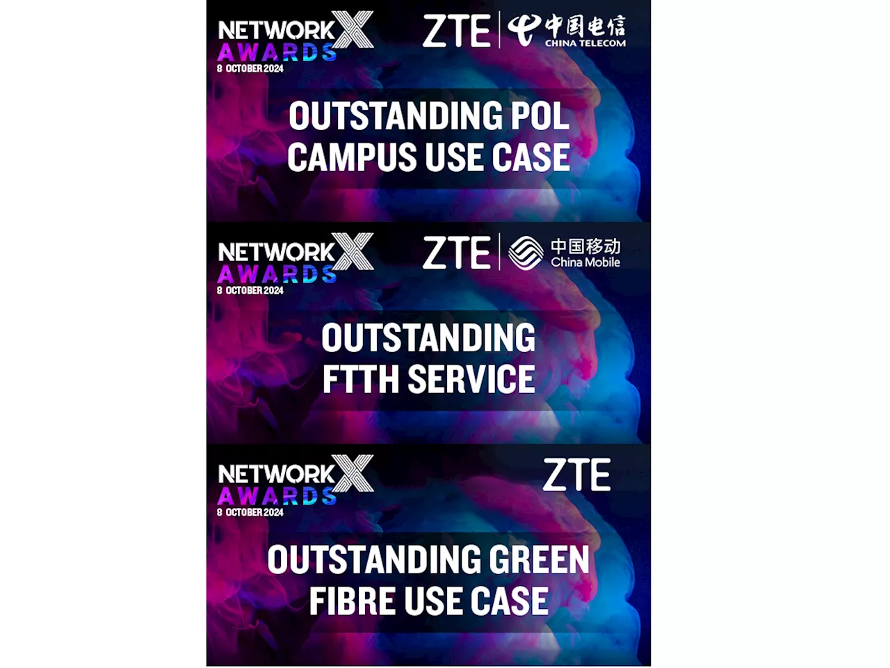 ZTE clinches multiple awards at Network X 2024, showcasing outstanding technological innovation