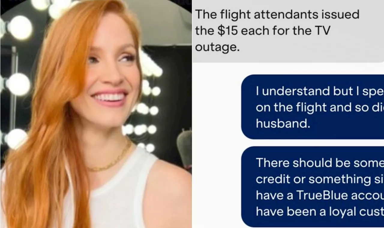 Atriz vencedora do Oscar, Jessica Chastain divide opiniões ao reclamar de companhia aérea na web