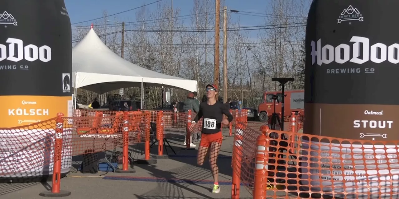 Shalane Frost finishes in first in the Hoo Doo Half Marathon