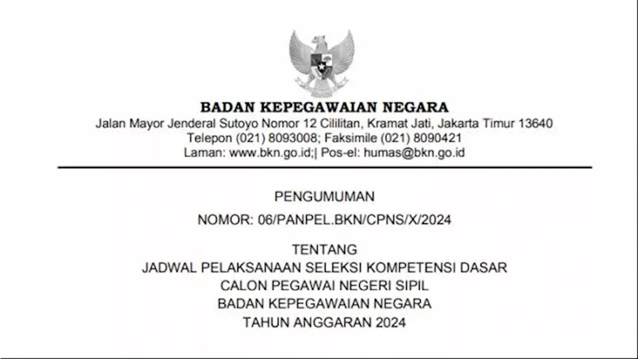 BKN Sudah Umumkan Jadwal SKD CPNS 2024, Ini Tata Tertib dan Cara Download Kartu Ujian