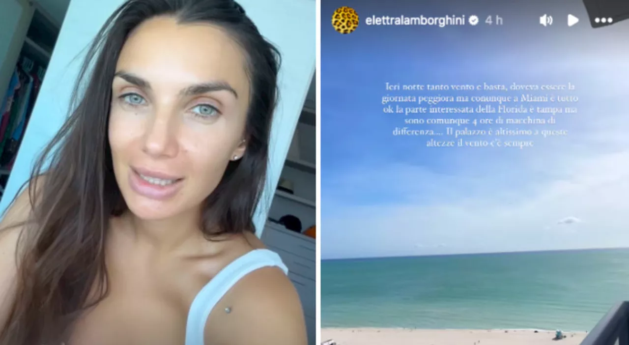 Elettra Lamborghini da Miami: «Uragano Milton? Non so cosa vi raccontino in Italia, ma qui c'è il sole»