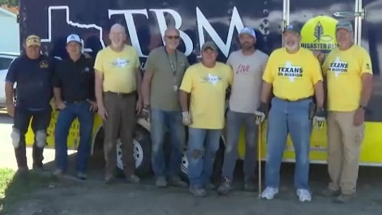 Group of Texans doing the work - helping clean up after hurricanes