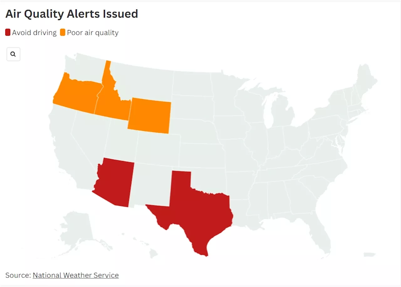 Map Shows People in Two States Being Asked to Avoid Driving Cars