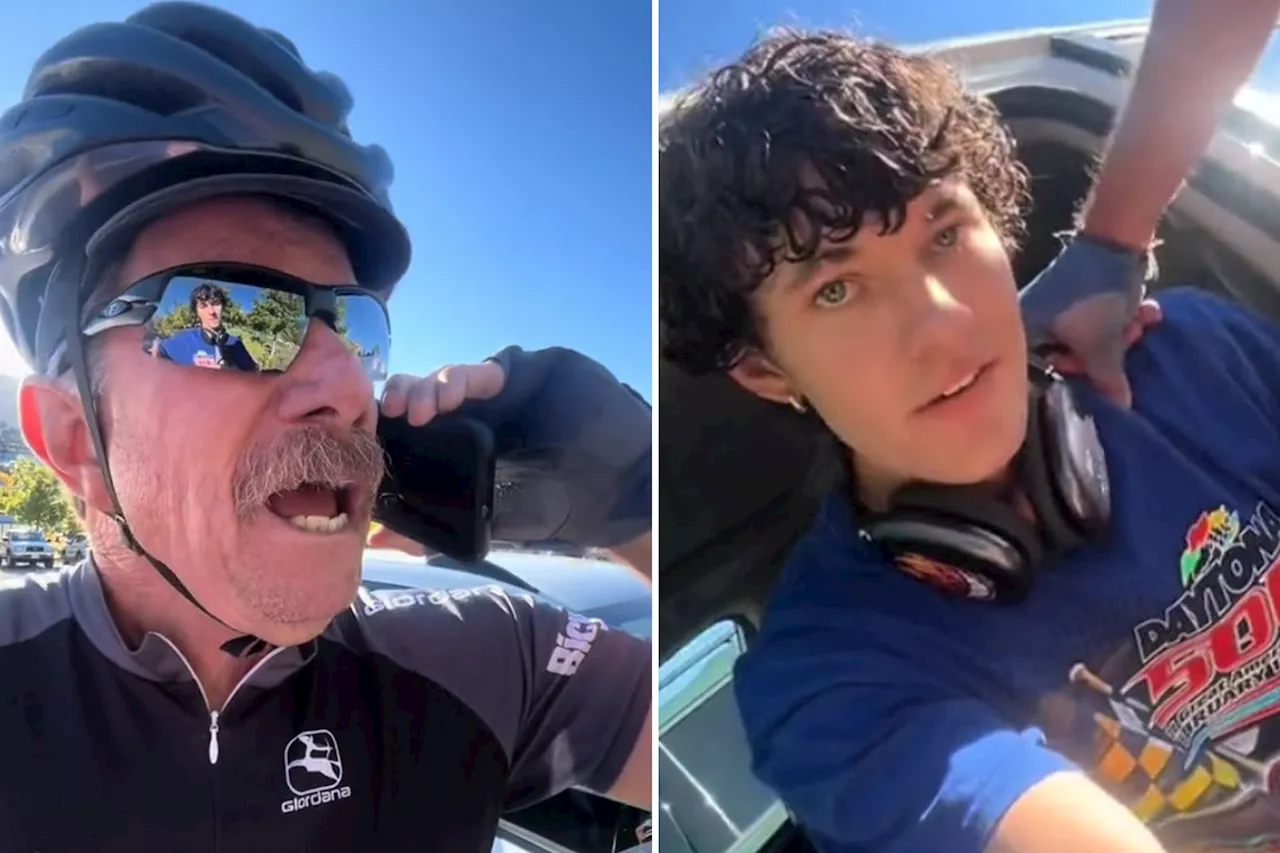 Raging bicyclist screams at driver that he has 'more rights'— all to be fined after calling the cops