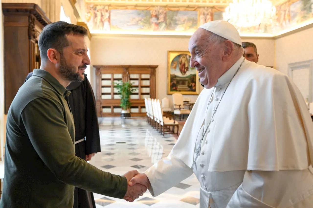 Ukraine’s Zelenskyy meets Pope Francis as he continues to push his ‘victory plan’