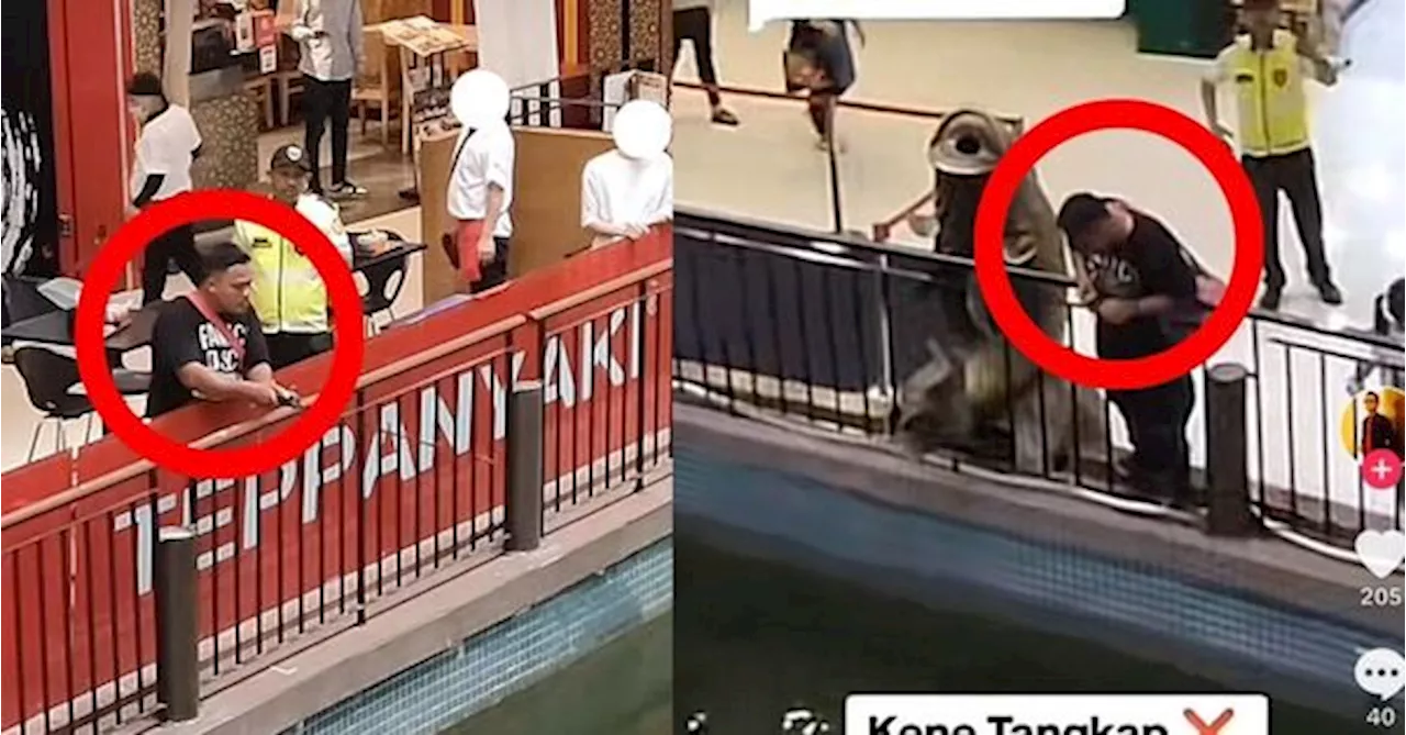 Viral Videos Show Man With Pink Sling Bag Fishing Inside Seri Kembangan Shopping Mall