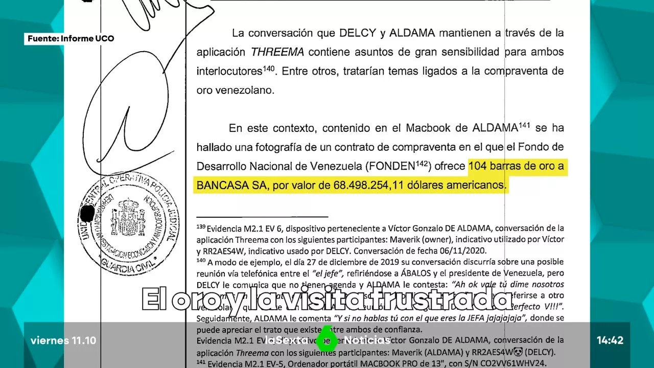 Delcy Rodríguez, Víctor de Aldama y la venta de 104 barras de oro de Venezuela: las sombras del caso Koldo