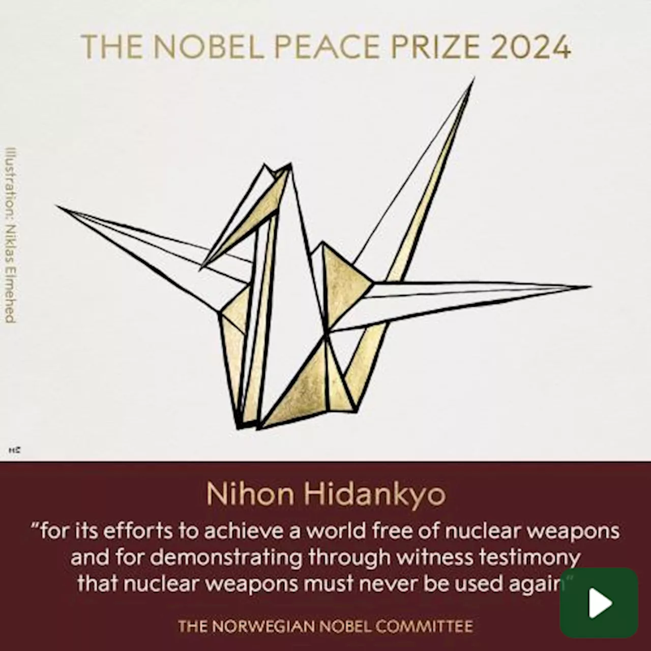 Il premio Nobel per la pace 2024 assegnato a Nihon Hidankyo, il movimento dei sopravvissuti di Hiroshima-Nagasaki