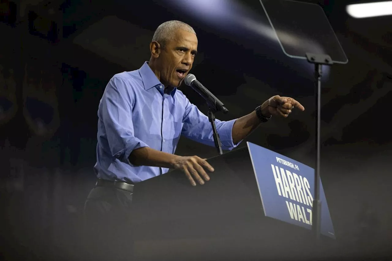 Obama blasts 'crazy' Trump in first rally for Harris