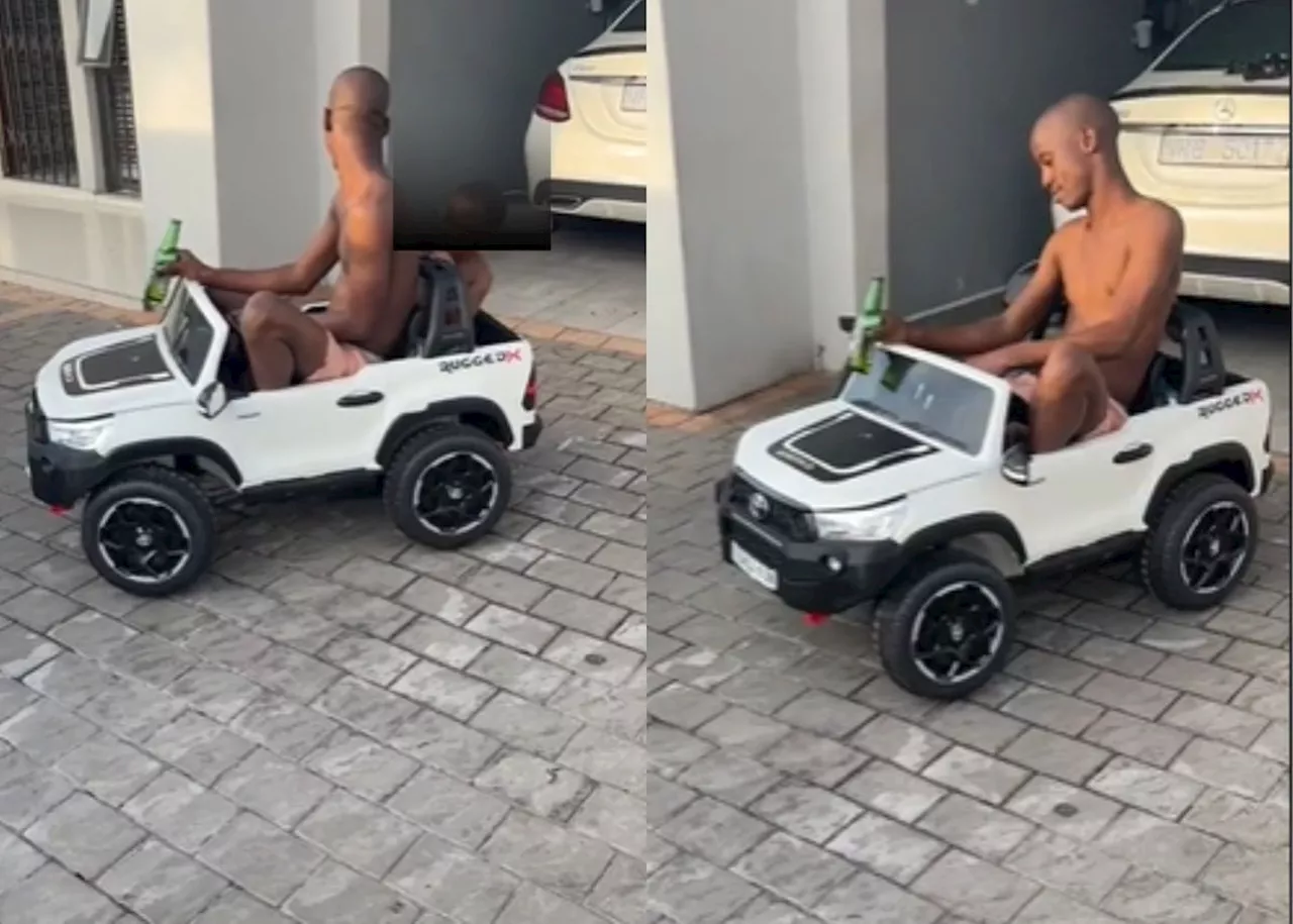 EISH WENA: Video captures man hilariously driving a toy car for toddlers