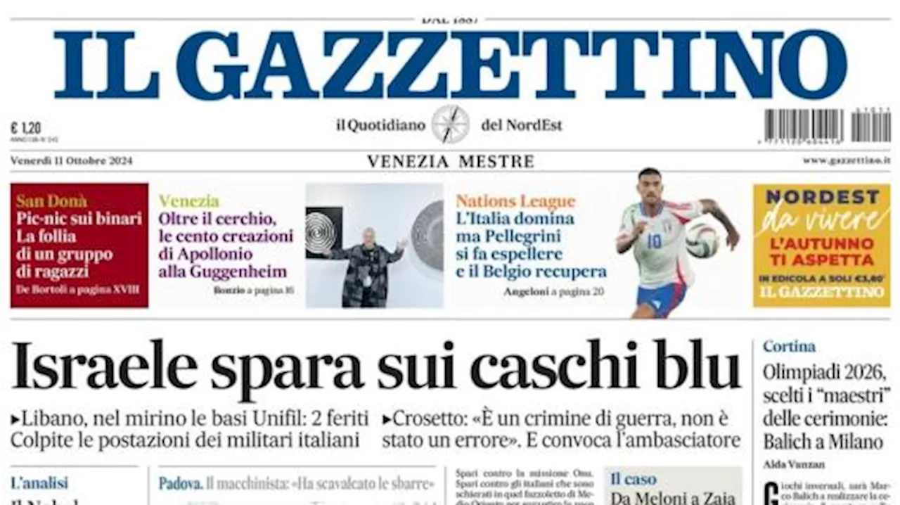 Il Gazzettino Veneto sull'Italia: “Domina, ma Pellegrini si fa espellere e il Belgio recupera'