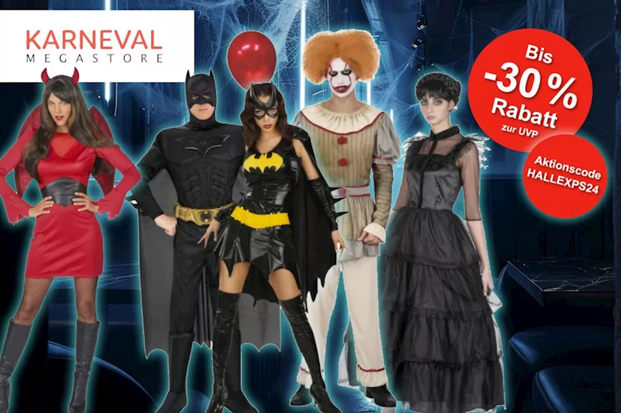 Mega Deals auf Halloween Kostüme im Karneval-Megastore: Jetzt bis zu 30% Rabatt + 20% exklusiver Aktionscode