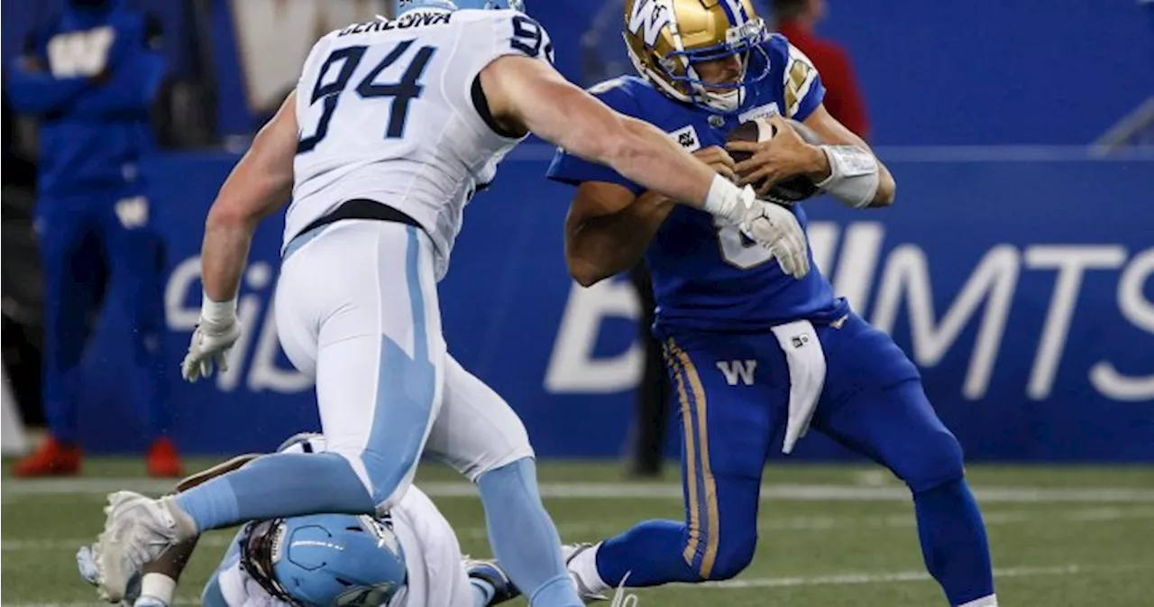 Collaros sacked seven times, Argos snap Bombers win streak