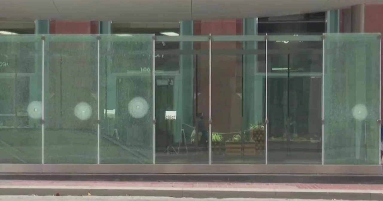 Vandals smash new glass canopies at San Francisco Market Street BART station entrances