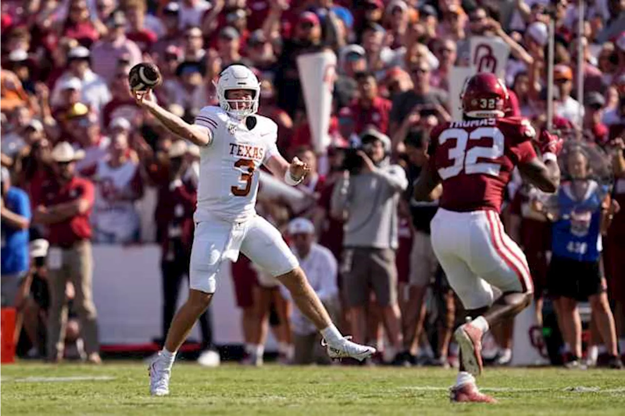 Ewers returns as No. 1 Texas beats No. 18 Oklahoma 34-3 in 1st Red River Rivalry game as SEC members