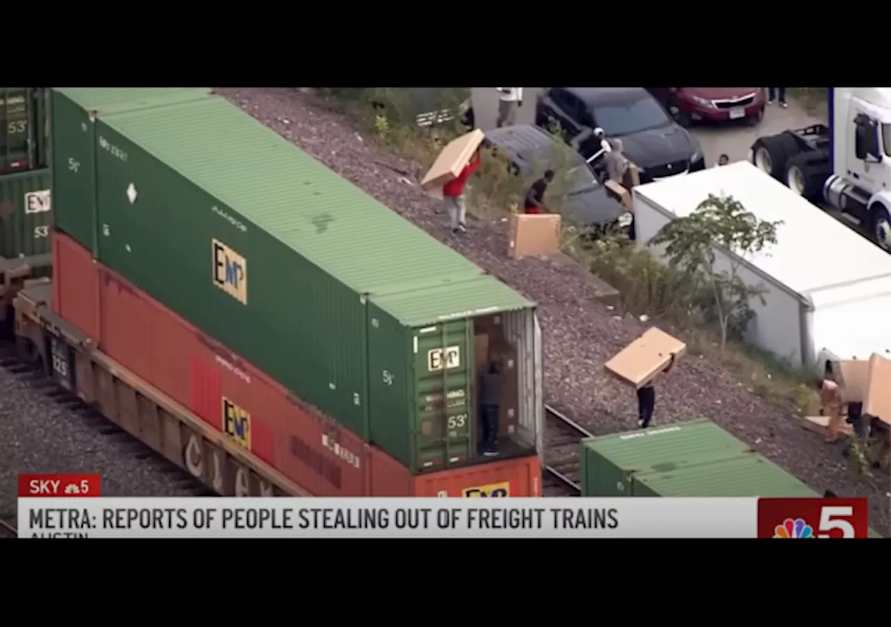 Looters Swarm Chicago Freight Train, Stealing Cargo In Broad Daylight