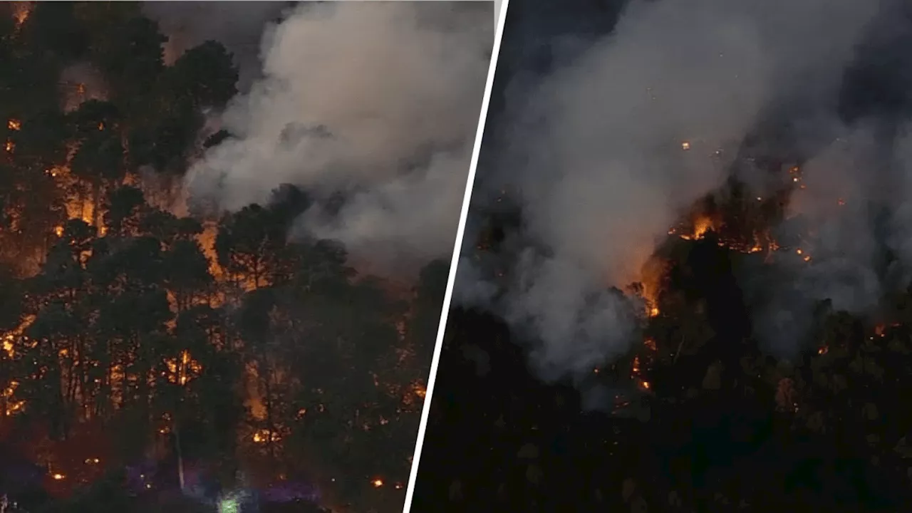 Smoke could be seen for miles coming from a brush fire in NJ