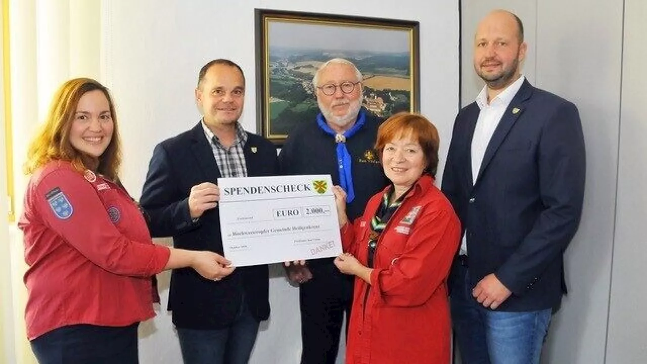 Bad Vöslauer Pfadis spenden für Hochwasseropfer in Heiligenkreuz