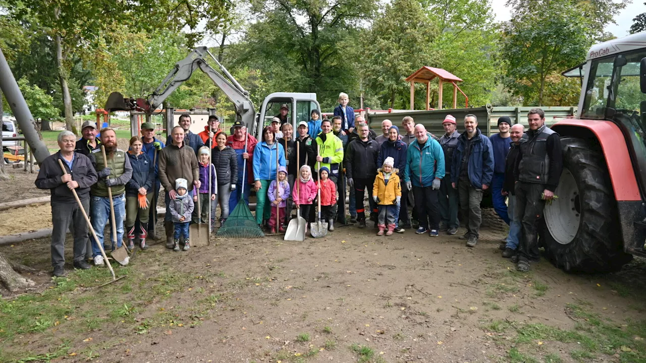 Ortsbevölkerung von St. Christophen brachte den Spielplatz in Ordnung