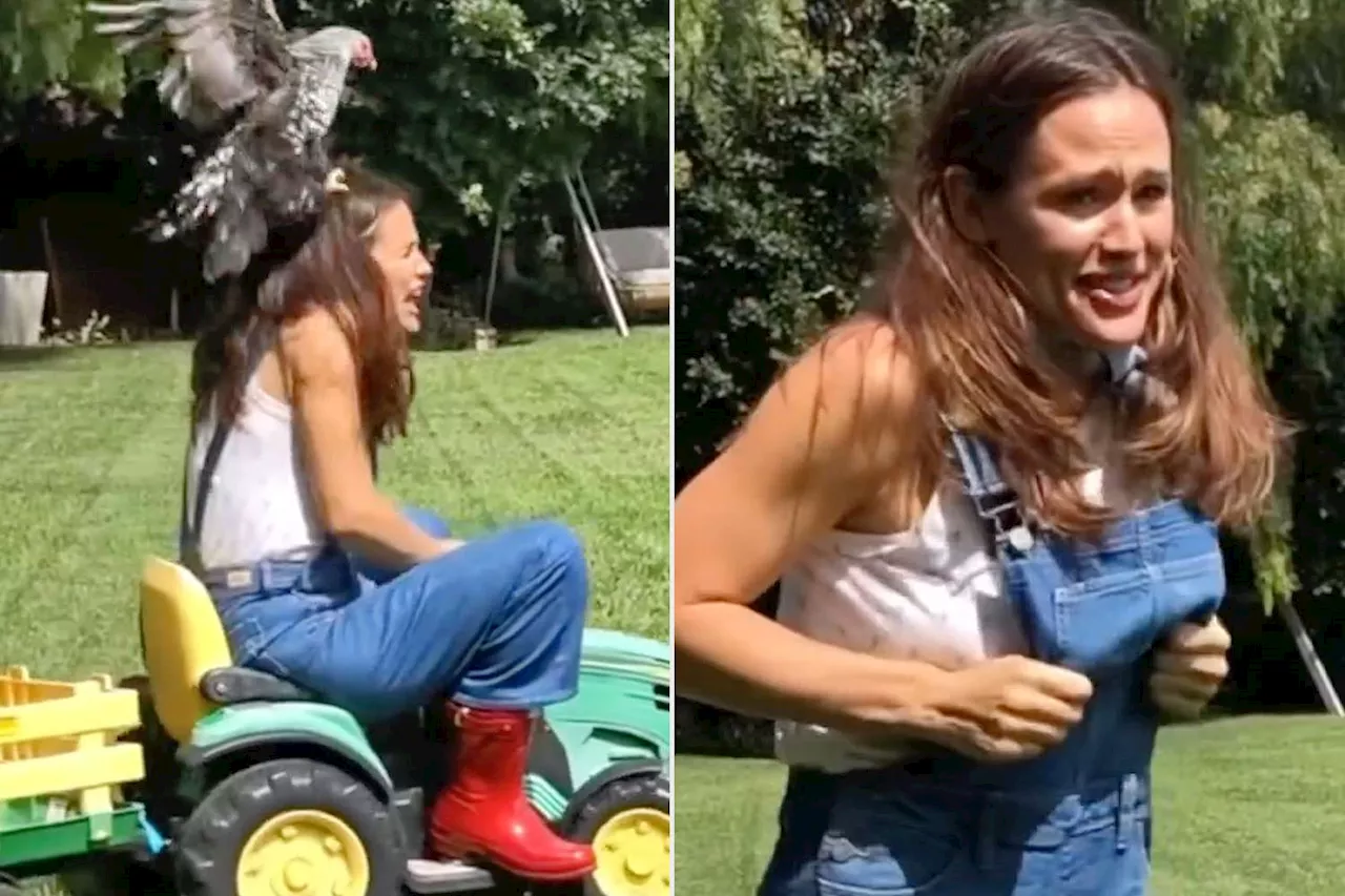 Jennifer Garner Has Hair-Raising Encounter with Chicken While Celebrating National Farmer’s Day