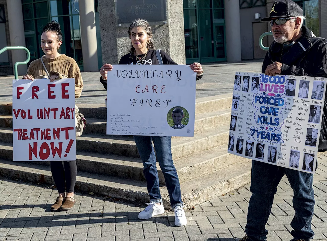 Protesters rally in opposition to involuntary care in Prince George