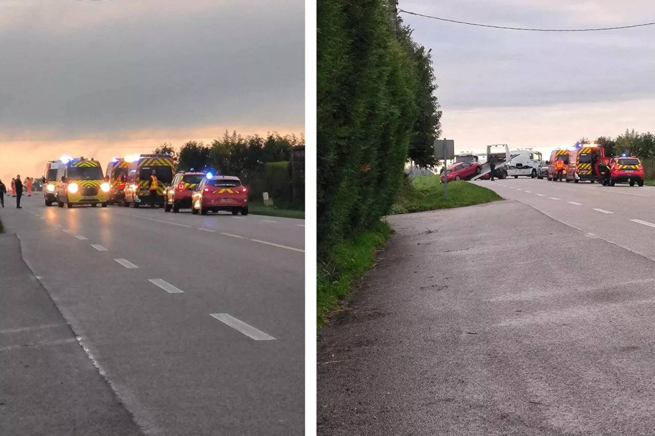 Accident entre trois véhicules : trois enfants et deux adultes blessés près de Rouen