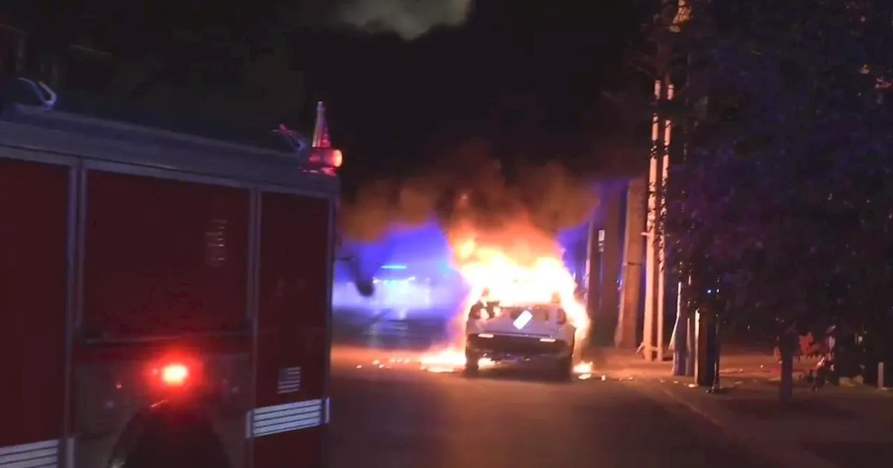 Car catches fire steps away from attempted robbery on Near West Side