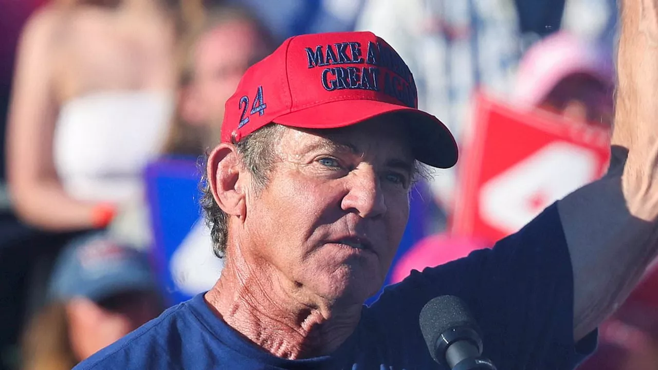 Dennis Quaid gives fiery speech at Trump rally in Coachella