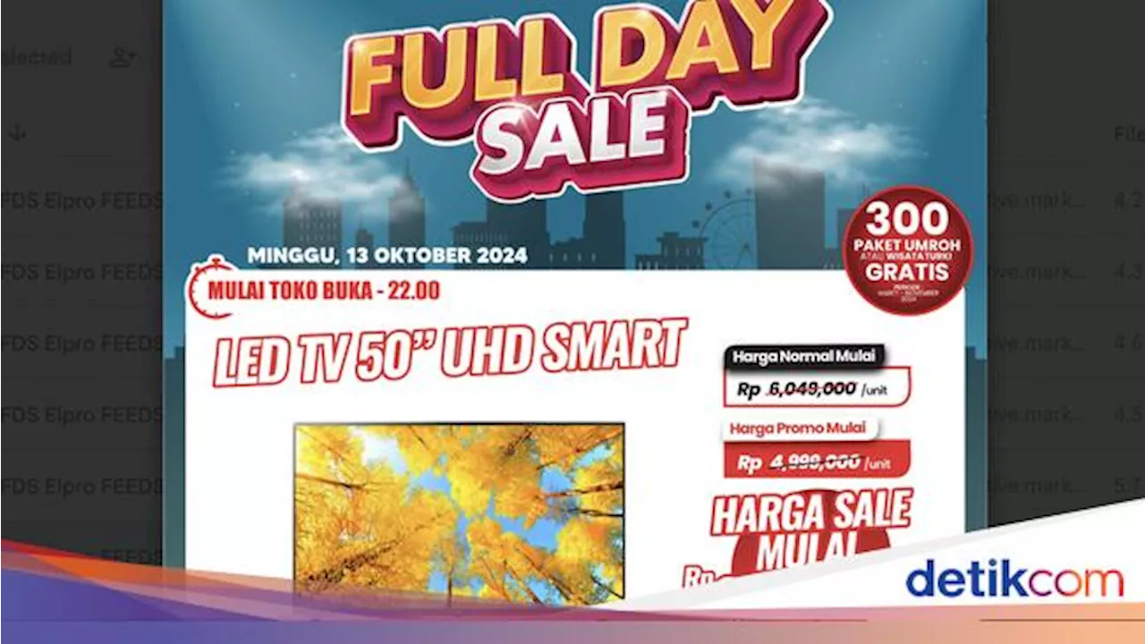 Beli Smart TV Diskon Besar di Transmart Full Day Sale, Merapat!