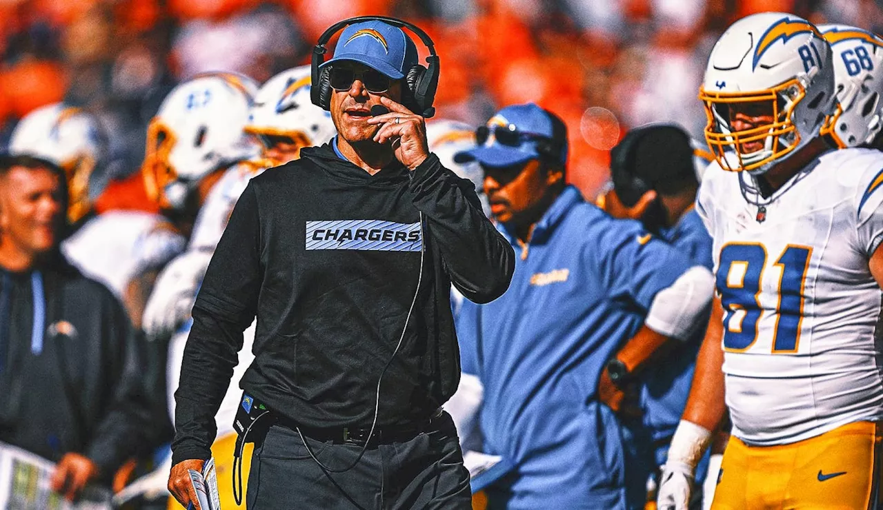 Chargers coach Jim Harbaugh briefly leaves due to arrhythmia vs. Broncos