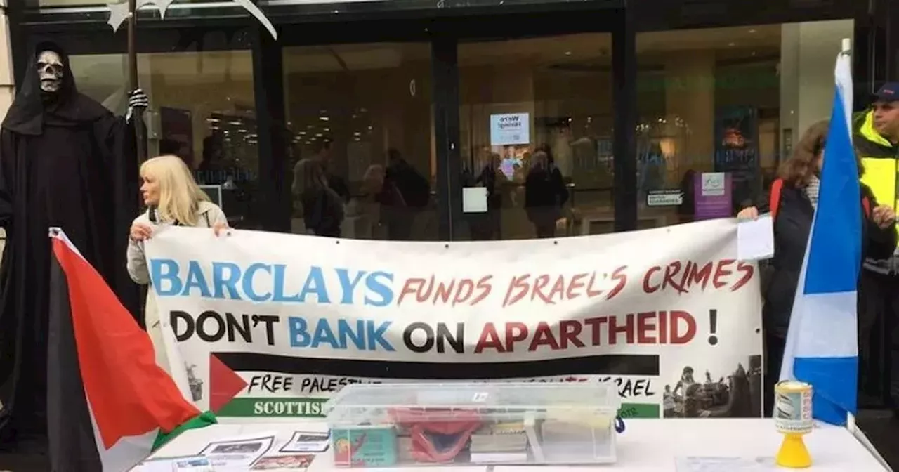 Glasgow pro-Palestine campaigner arrested during protest outside Barclays bank