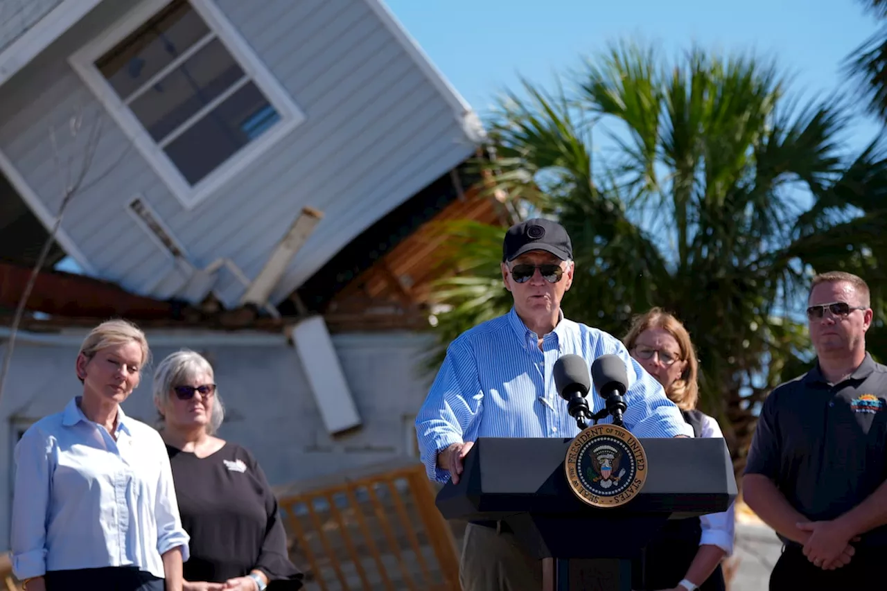 Biden surveys Hurricane Milton damage in Florida as Harris going to church in North Carolina