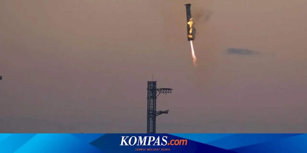 'Sumpit' SpaceX Berhasil Tangkap Roket Pendorong Starship Saat Mendarat ke Bumi