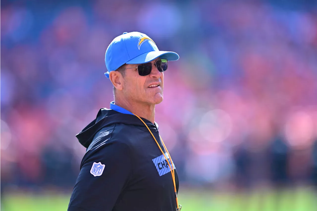 Chargers coach Jim Harbaugh leaves sideline temporarily because of an illness