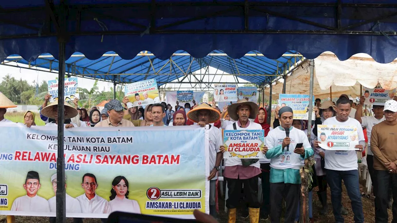 Ratusan Petani HKTI Kota Batam Dukung Ansar - Nyanyang dan Amsakar - Li Claudia di Pilkada 2024