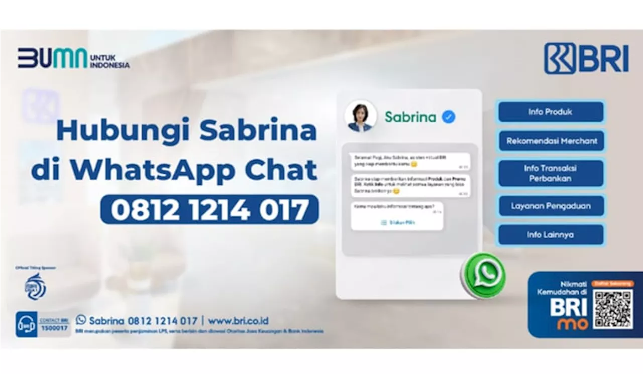 Butuh Info ATM BRI Terdekat Tanya Asisten Virtual BRI Sabrina