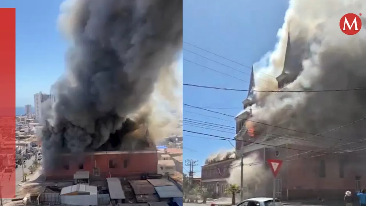 Fuego consume iglesia de San Francisco en Chile